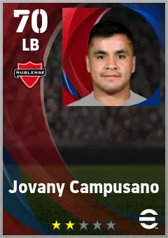 Jovany Campusano eFootball 2026 player card — 70 OVR LB