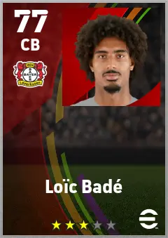 Loic Bade eFootball 2026 player card — 77 OVR CB