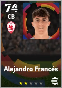Alejandro Frances eFootball 2026 player card — 74 OVR CB