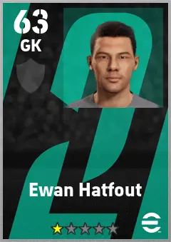 Ewan Hatfout eFootball 2026 player card — 63 OVR GK