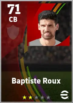 Baptiste Roux eFootball 2026 player card — 71 OVR CB
