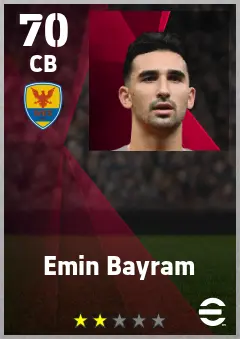 Emin Bayram eFootball 2026 player card — 70 OVR CB