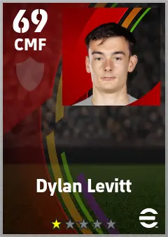 Dylan Levitt eFootball 2026 player card — 69 OVR CMF
