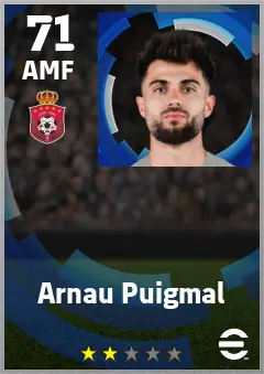 Arnau Puigmal eFootball 2026 player card — 71 OVR AMF
