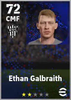 Ethan Galbraith eFootball 2026 player card — 72 OVR CMF