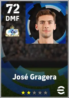 Jose Gragera eFootball 2026 player card — 72 OVR DMF