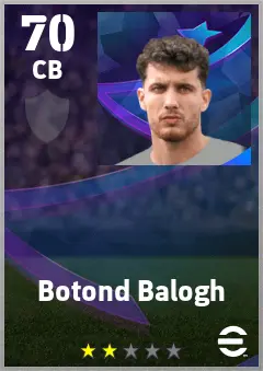 Botond Balogh eFootball 2026 player card — 70 OVR CB