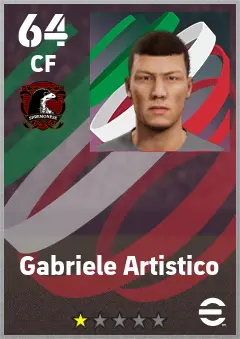 Gabriele Artistico eFootball 2026 player card — 64 OVR CF