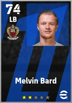 Melvin Bard eFootball 2026 player card — 74 OVR LB