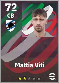 Mattia Viti eFootball 2026 player card — 72 OVR CB