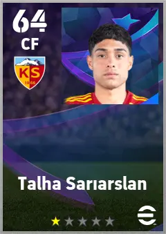 Talha Sariarslan eFootball 2026 player card — 64 OVR CF