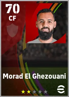 Morad El Ghezouani eFootball 2026 player card — 70 OVR CF