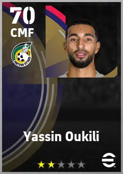 Yassin Oukili eFootball 2026 player card — 70 OVR CMF
