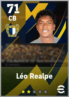 Leo Realpe eFootball 2026 player card — 71 OVR CB