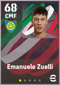 Emanuele Zuelli eFootball 2026 player card — 68 OVR CMF