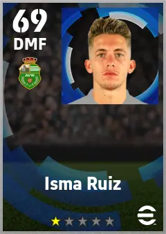 Isma Ruiz eFootball 2026 player card — 69 OVR DMF