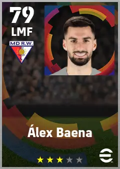 Alex Baena eFootball 2026 player card — 79 OVR LMF