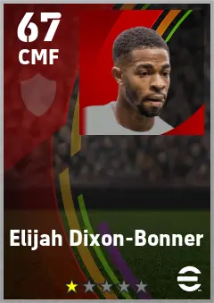 Elijah Dixon-Bonner eFootball 2026 player card — 67 OVR CMF
