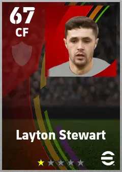 Layton Stewart eFootball 2026 player card — 67 OVR CF