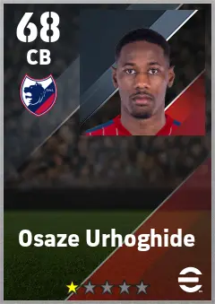 Osaze Urhoghide eFootball 2026 player card — 68 OVR CB