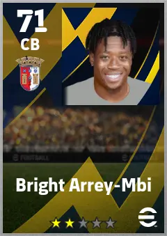 Bright Arrey-Mbi eFootball 2026 player card — 71 OVR CB