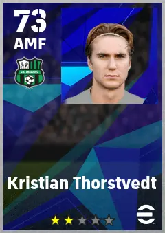Kristian Thorstvedt eFootball 2026 player card — 73 OVR AMF