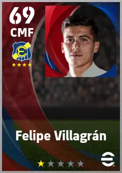 Felipe Villagran eFootball 2026 player card — 69 OVR CMF