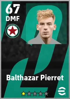 Balthazar Pierret eFootball 2026 player card — 67 OVR DMF