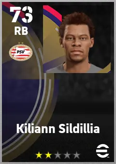 Kiliann Sildillia eFootball 2026 player card — 73 OVR RB