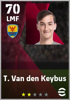 T. Van den Keybus eFootball 2026 player card — 70 OVR LMF