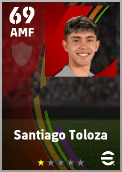 Santiago Toloza eFootball 2026 player card — 69 OVR AMF