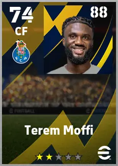 Terem Moffi eFootball 2026 player card — 74 OVR CF