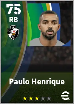 Paulo Henrique eFootball 2026 player card — 75 OVR RB