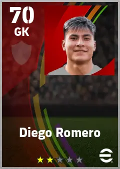 Diego Romero eFootball 2026 player card — 70 OVR GK