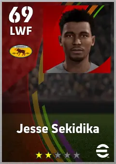 Jesse Sekidika eFootball 2026 player card, 69 OVR LWF