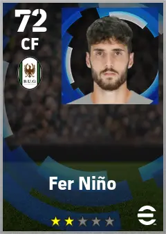 Fer Nino eFootball 2026 player card — 72 OVR CF