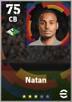 Natan eFootball 2026 player card — 75 OVR CB