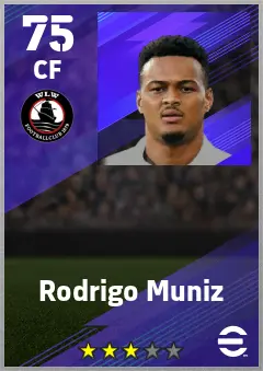Rodrigo Muniz eFootball 2026 player card — 75 OVR CF