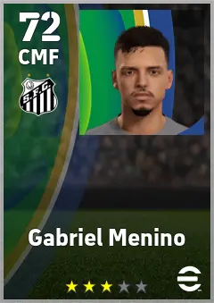 Gabriel Menino eFootball 2026 player card — 72 OVR CMF