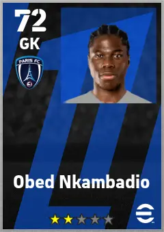 Obed Nkambadio eFootball 2026 player card — 72 OVR GK