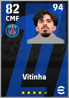 Vitinha eFootball 2026 player card — 82 OVR CMF