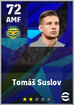 Tomas Suslov eFootball 2026 player card — 72 OVR AMF