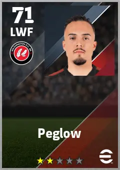 Peglow eFootball 2026 player card — 71 OVR LWF