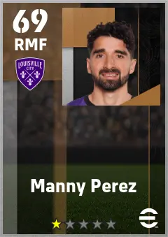 Manny Perez eFootball 2026 player card — 69 OVR RMF