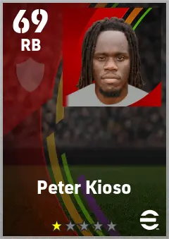 Peter Kioso eFootball 2026 player card — 69 OVR RB