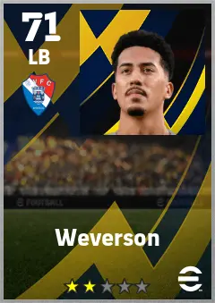 Weverson eFootball 2026 player card — 71 OVR LB