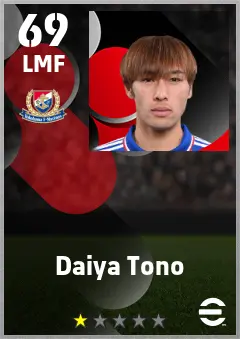 Daiya Tono eFootball 2026 player card — 69 OVR LMF