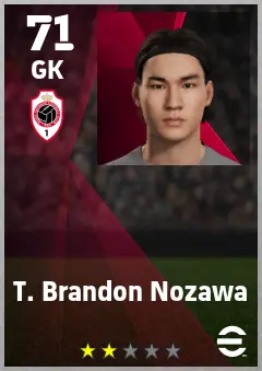 T. Brandon Nozawa eFootball 2026 player card — 71 OVR GK