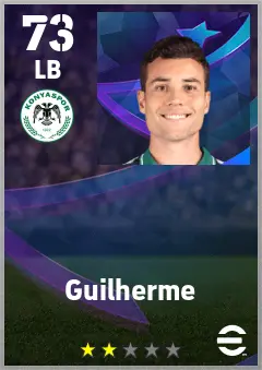 Guilherme eFootball 2026 player card — 73 OVR LB