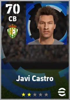Javi Castro eFootball 2026 player card — 70 OVR CB